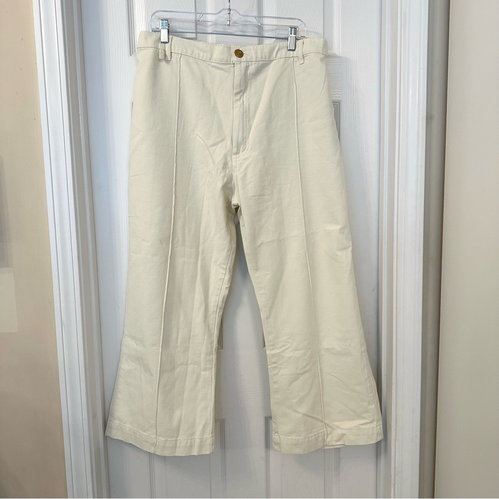 Cream Big Bud Press Petite XL Western Pants New Cotton Wide Leg